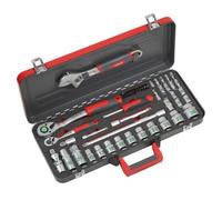 MEISTER Coffret a clés et douilles 1/4" + 1/2" 56 pieces