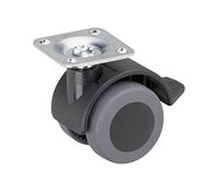 Meister Double rôle Ø 40 mm ✓ Entrebâilleur ✓ 38 x 38 mm plaque ✓ TPR Roues ✓ doux chappe ✓ Roulement coulissant ✓ 30 kg | conteneurs rôle | rôle | Meubles rôle | 802230