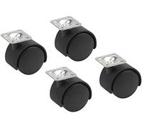 Meister doubles roulettes ✓ 42 x 42 mm plaque ✓ en plastique roues ✓ Harte chappe ✓ Roulement coulissant ✓ Lot de 4 | conteneurs rôle | rôle | Meubles rôle, 418600