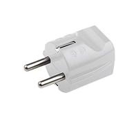 Meister Fiche avec contact de protection - Plastique - Blanc - 250 V - 16 A - Section de câble maximale 2,5 mm² - IP20 intérieur - Introduction droite/fiche Schuko avec décharge de traction /