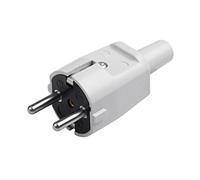Meister Fiche avec Contact de Protection - PVC - Gris - 250 V - 16 A - Section maximale de câble 1,5 mm² - IP20 intérieur - Insertion centralisée/fiche Schuko avec Douille Anti-Torsion / 7421330