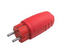Meister Fiche de contact de protection - Caoutchouc / plastique - Rouge - 250 V - 16 A - Section de câble maximale : 2,5 mm² - IP44 extérieur - Entrée centrale - Fiche Schuko avec protection anti-torsion - 7421470