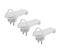 Meister Fiche Plate Blanche - Lot Pratique de 3 pièces - avec Arceau Rabattable - Convient pour Les câbles avec Section de câble de 1,5 mm² - IP20 intérieur/fiche de Contact de Protection Extra