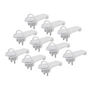 Meister Lot de 10 fiches Plates Blanches - avec Arceau Rabattable - Convient pour câbles avec Section de câble de 1,5 mm² - Intérieur IP20 / Fiche de Contact de Protection Extra Plate / 7421100