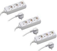 Meister Lot de 3 prises multiprises avec câble en plastique IP20 1,4 m, 7430380