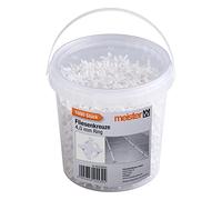 Meister Lot de 500 croisillons de carrelage de 4,0 mm - Pratique - Réutilisables grâce à l'anneau - En polypropylène robuste - Blanc - Accessoire pour carrelage