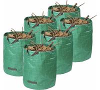 Meister Lot de 6 sacs de jardin de 272 litres - Autoportants avec poignées - Sac à déchets de jardin pour feuilles, coupes vertes et mauvaises herbes