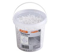 Meister Lot de 700 croisillons de carrelage de 1,0 mm - Pratique - Réutilisables grâce à un anneau - En polypropylène robuste - Blanc - Accessoire pour carrelage - Aide à la pose - 4426600