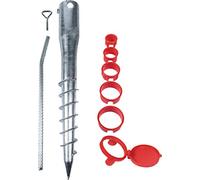 Meister Lot de 8 douilles de sol à visser - Galvanisé à chaud | Ø 65 mm x 565 mm - Pour tubes de Ø 26-64 mm - Avec 5 manchons de réduction - Manchon à visser pour parasol - Manchon à visser
