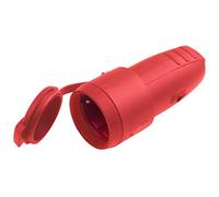 Meister Raccord de contact de protection - Caoutchouc/plastique - Rouge - 250 V - 16 A - Section maximale de câble 2,5 mm² - IP44 extérieur - Insertion centralisée/Coupleur Schuko avec protection