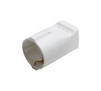 Meister Raccord de contact de protection - Plastique - Blanc - 250 V - 16 A - Section de câble maximale : 2,5 mm² - Intérieur IP20 - Entrée droite - Prise Schuko avec décharge de traction - 7422010