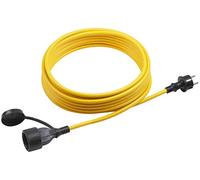 Meister Rallonge blindée - Câble de 25 m - Jaune - Câble en Caoutchouc - Résistant au Froid - IP44 Extérieur - Couplage avec Protection de Contact/Rallonge Schuko / 7435810