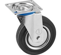 Meister Roulette pivotante, pour fixation sur Plateau, en caoutchouc, idéal pour transport de meuble ou charge lourde, 803080