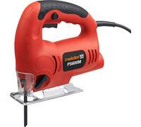 Meister Scie sauteuse pendulaire 600 W, PS600M - 3 niveaux de pendule - Coupes d'onglet à 45° - Adaptateur d'aspirateur/Scie à main avec inserts Soft Grip / 5403120, rouge