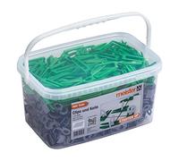 Meister Starter 4427800 Système de nivellement pour carrelage 900 pièces Épaisseur 1,5 mm Épaisseur 7-15 mm 700 clips et 200 entretoises/aide à niveler le carrelage/aide à la pose avec cales