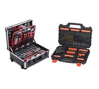 Meister Valise à outils 156 pièces, 8971440 & BLACK+DECKER A7200-XJ Coffret de perçage et vissage-109 pièces