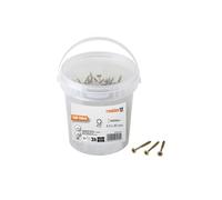Meister Vis universelles 4 x 40 mm Lot de 500 904050 | Tête fraisée - Entraînement PZ Pozidriv - Filetage partiel - Kit de vis - Seau à vis - Zingué en jaune - Lot de plusieurs