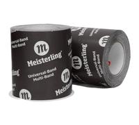 Meisterling Ruban adhésif multi-bandes 3D UV PLUS noir Déchirable à la main Ruban adhésif flexible haute performance pour pare-vapeur et freins à vapeur, etc. (1, 150 mm x 25 m)