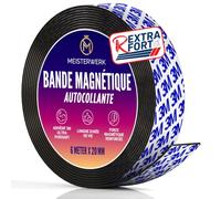 MEISTERWERK Bande Magnétique Puissante - Aimant Autocollant avec Adhésif Puissant - avec Force Magnétique Optimisée, Scotch Aimanté