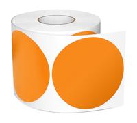 Meitaat 500 Pieces Gommettes Rondes Oranges 76 mm Autocollantes Pastilles Adhésives Étiquettes Circulaires en Vinyle et ÉTanche pour Bureau & Entrepôts