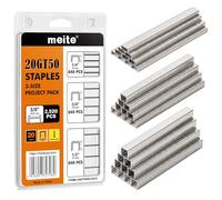 meite Agrafes 140 6/10/12 mm en Acier Inoxydable 304, Agrafes Type G T50 Lot de 2 520 Pièces, Couronne 10,5 mm, 3 Tailles Assorties, Agrafes Heavy Duty pour Agrafeuse G 140, Bois, Tissus et Tapisserie