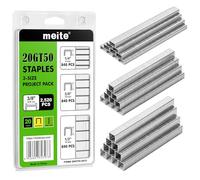 meite Agrafes 140 6/10/12 mm Galvanisées, Agrafes Type G T50 Lot de 2 520 Pièces, Couronne 10,5 mm, 3 Tailles Assorties pour Agrafeuse G 140, Bricolage, Bois, Tissus et Tapisserie