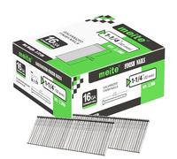 meite Clous de Finition Galvanisés de Type 16G / 32 mm, Diamètre du Fil 1,6 mm, Tête 2,8 × 1,6 mm, 16GA Clous pour Cloueuse, pour le Travail du Bois et la Tapisserie, Lot de 2500