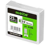 meite Clous finettes 23GA / 19 mm, Galvanisés Clous pour Pistolet à Clous 23G, Lot de 10 000, Fil diamètre 0,63 mm, Clous À Épingler Sans Tête pour le Travail du Bois Fin et les Travaux de Garniture
