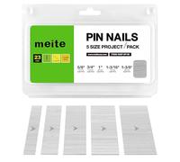 meite Clous finettes 23GA, Assortiment 5 Tailles (15mm, 19mm, 25mm, 30mm, 35mm, 2 000 pcs par taille) Galvanisés Micro Clous Pour Cloueuse 23GA, Fil diamètre 0,63 mm, Lot de 10 000