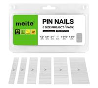 meite Clous finettes 23GA, Assortiment 6 Tailles (12mm, 15mm, 19mm, 25mm, 30mm, 35mm, 1 000 pcs par taille) Galvanisés Micro Clous Pour Cloueuse 23GA, Fil diamètre 0,63 mm, Lot de 6 000