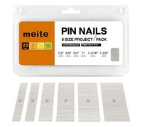 meite Clous finettes Inox 23GA, Assortiment 6 Tailles (12mm, 15mm, 19mm, 25mm, 30mm, 35mm, 1 000 pcs par taille) Acier Inoxydable 304 Micro Clous Pour Cloueuse 23GA, Fil diamètre 0,63 mm, Lot de 6 000