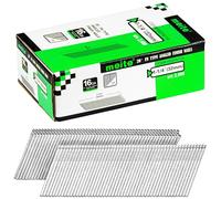 meite Lot de 2 000 clous de finition galvanisés de calibre 16 de 32 cm à 20 degrés pour pistolets à clouer électriques ou pneumatiques - Parfait pour la garniture de fenêtre, la construction