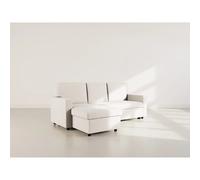 Meiya - canapé d'angle réversible 4 places convertible avec coffre en tissu