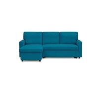 Best mobilier Canapé d'angle Meiya réversible 4 places convertible avec coffre en tissu