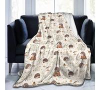 Meiya-Design Couverture polaire 127 x 152,4 cm - Motif hérisson - En flanelle douce et chaude - Pour lit/canapé/bureau/camping