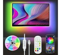Meiyue Ruban LED TV, 5M RGBIC Bande lumineuse à LED pour 75-85 Pouces TV, musique sync Bluetooth app et télécommande TV LED Strip USB alimenté pour chambre/Decoration Noel