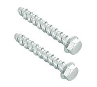 MejaRizon Lot de 20 vis à béton M8 x 80 - Sans chevilles ouille magnétique 13 mm, tête hexagonale, vis à béton galvanisée avec disque pour maçonnerie, béton, architecture