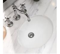 MEJE MJ-206 49.5x40.5x21cm Lavabo Ovale Undermount Moderne Pur Blanc Porcelaine Céramique Lavabo Trop-Plein Évier