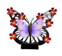 Mekalero Lampe solaire d'extérieur en forme de papillon - Panneau étanche - Installation facile - Lumières douces pour les yeux - Décoration solaire pour jardin, cour, habitat papillon