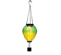 Mekalero Lampe solaire d'extérieur unique pour jardin, montgolfière, lampe solaire pour porche et allée de jardin à suspendre, lumière LED décorative extérieure