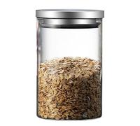 MEKLITRZ Bocaux De Conservation Des Aliments En Verre Avec Couvercles Hermétiques En Acier Inoxydable, for Grains De Café, Épices, Thé, Organisation Du Garde-manger De Cuisine(10x18cm)