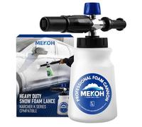 MEKOH Pistolet à mousse épaisse pour Karcher K Series (K2 K3 K4 K5 K7), pistolet à mousse neige Big Mois, fixation à mousse de neige entièrement métallique, capacité de 1 L Pulvérisateur de mousse de