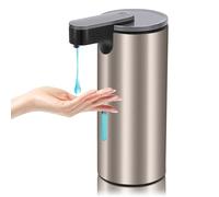 MEKOTRIN Distributeur de Savon Automatique Rechargeable 330ML - Distributeur Liquide sans en Acier Inoxydable avec 3 Niveaux Réglables pour Salle de Bain Cuisine Lavabo Hôtel Restaurant