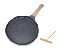 MEKOTRIN Poêle à Crêpes, avec Revêtement Antiadhésif, 24 cm pour Pancake, Gâteau, Mille-Feuille, Soufflé, Omelette, Muffin, Steak, Feux Dont Induction (Gris)
