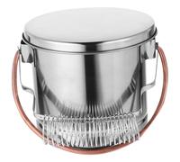 melairo 1 PCS Porte-Crayon Pot de Peinture Seau à Pinceaux Argent en Acier Inoxydable Nettoyeur de Pinceaux en Métal Support Métallique Her-Métique Tubulaire