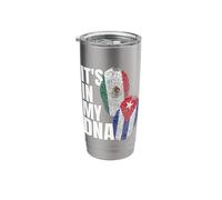Mélange de drapeaux de l'ADN mexicain et cubain Gobelet isotherme en acier inoxydable double paroi