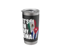 Mélange de drapeaux de l'ADN mexicain et cubain Gobelet isotherme en acier inoxydable double paroi