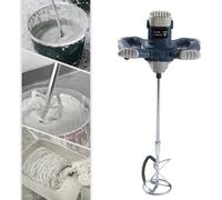 Mélangeur à béton et mortier - Mélangeur électrique à main - Puissance 1400 W - 6 vitesses réglables - Vitesse de rotation 1200 tr/min - Pour ciment et plâtre - Portable - Bleu