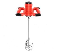Mélangeur à béton - Mélangeur électrique à main 1500 W pour ciment, mortier et enduit - Prise UE 220 V - Mélangeur à un bras de 57,5 cm - Rouge