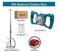 Mélangeur à béton sans balais de 40V - Malaxeur sans fil pour béton, mortier et peinture - 6 vitesses - Compatible avec une batterie 18V - Livré sans batterie ni chargeur